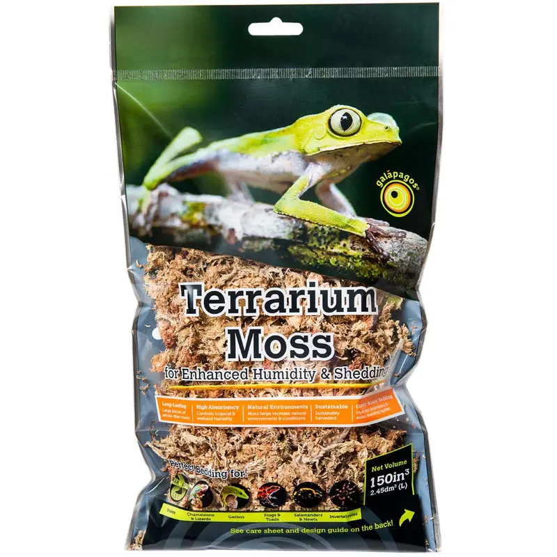 Galapagos 5-Star Terrarium Sphagnum Moss Substrate Gold 2.6 qt Mini