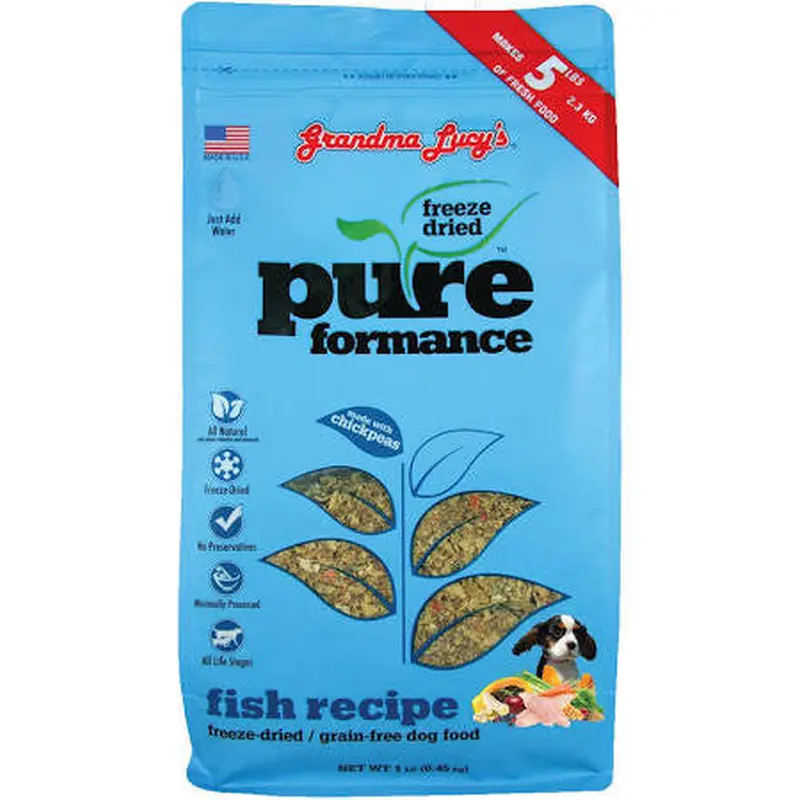 Grandma Lucy's Pureformance Fish Recipe Freeze Dried Grain Free Dog Food-1-lb-