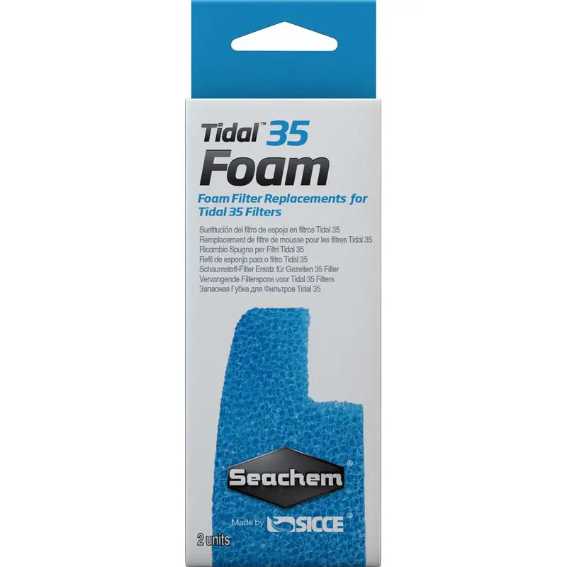 Seachem Tidal Foam Sponge For Tidal 35 Filters Blue 2 Pack