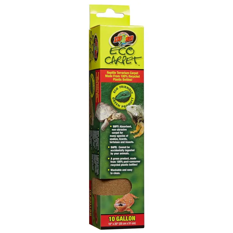 Zoo Med Eco Carpet Reptile Terrarium Carpet Tan 10 Gallon, 10Inches X 20Inches