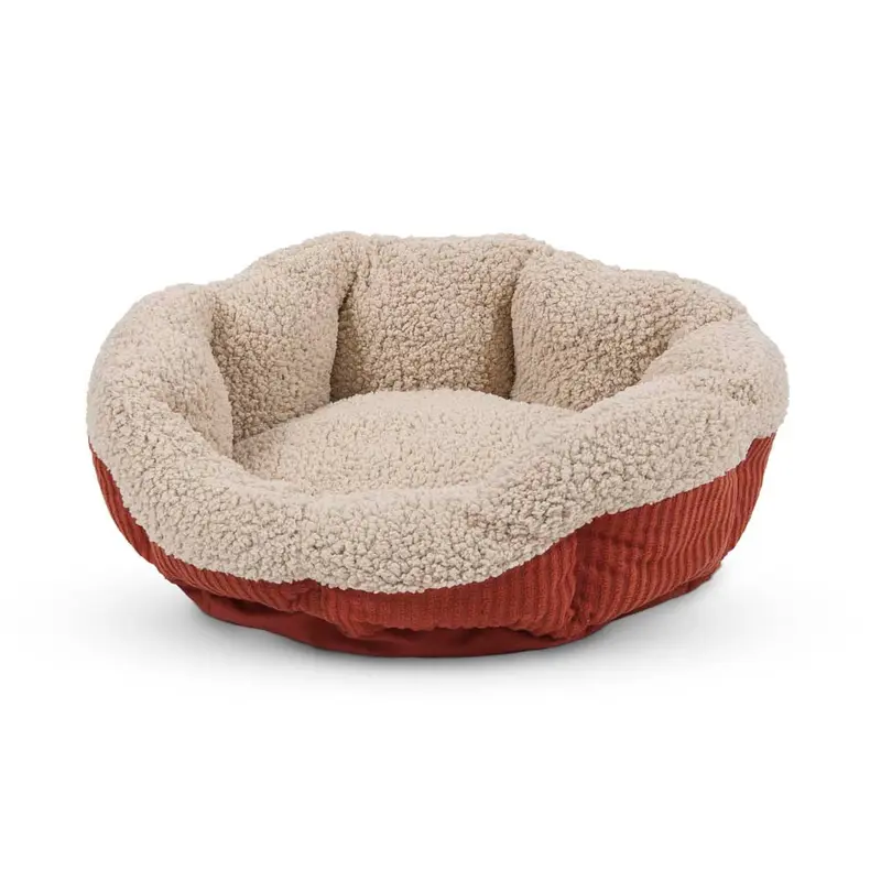 Aspen Self-Warming Oval Lounger Barn Red, Cream 19 in
