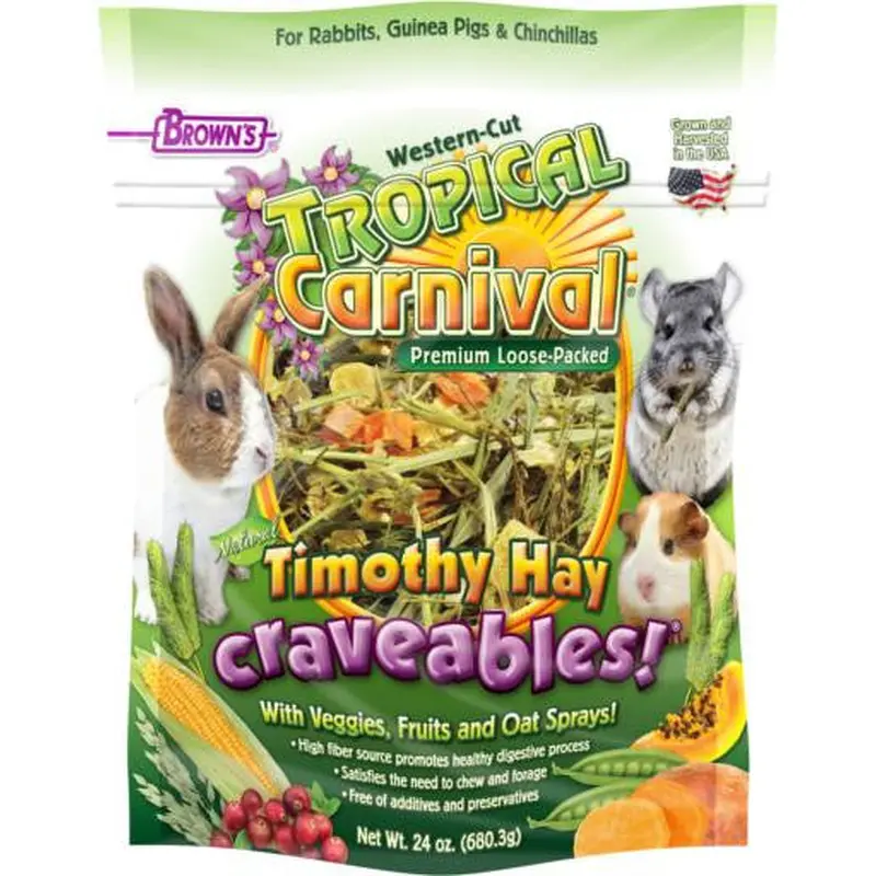 F.M Brown's Tropical Carnival Natural Timothy Hay Craveables! 24Z 