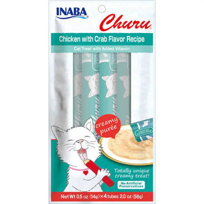 Inaba Churu Chicken with Crab Flavor Recipe 4/2oz 