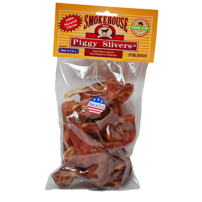 Smokehouse USA Made Piggy Slivers Dog Chew 10 pk