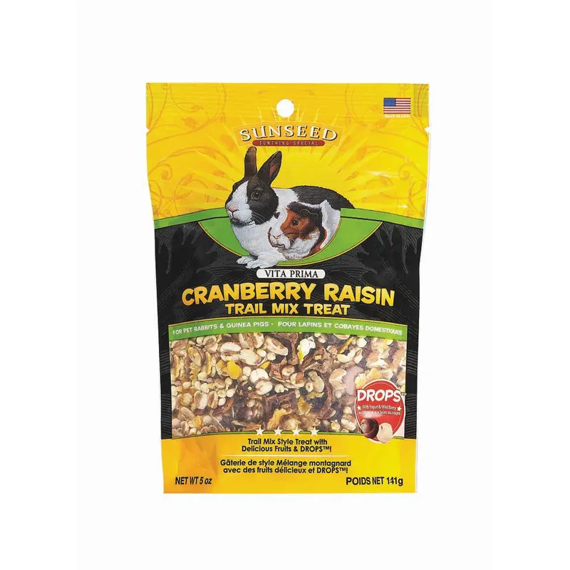 Sun Seed Vita Prima Trail Mix Treat for Rabbits & Guinea Pigs Cranberry Raisin 5 oz