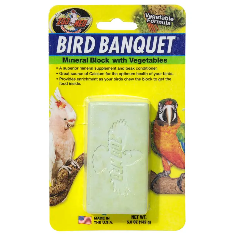 Zoo Med Bird Banquet Vegetable Formula Mineral Block Green 5oz LG