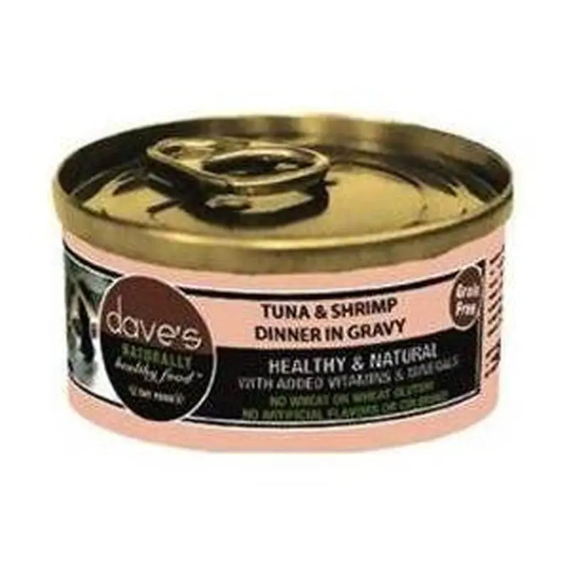 Dave's Pet Food Cat Tuna & Shrimp Wgravy 5.5oz 