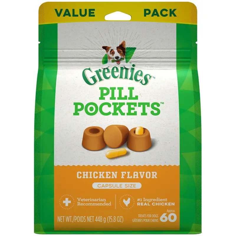 Greenies Pill Pockets for Capsules Chicken 60 Count 15.8 oz