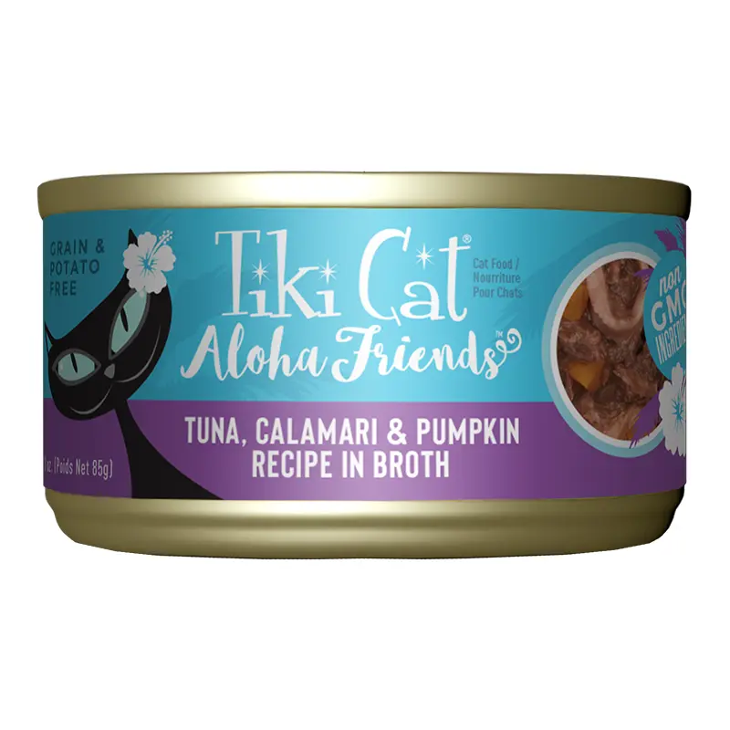 Tiki Cat Aloha Friends Tuna Calamari Pumpkin Can 12 / 3 oz 