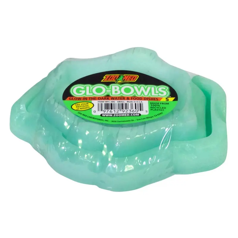 Zoo Med Glo-Bowl Glow in the Dark Combo Bowl Green SM