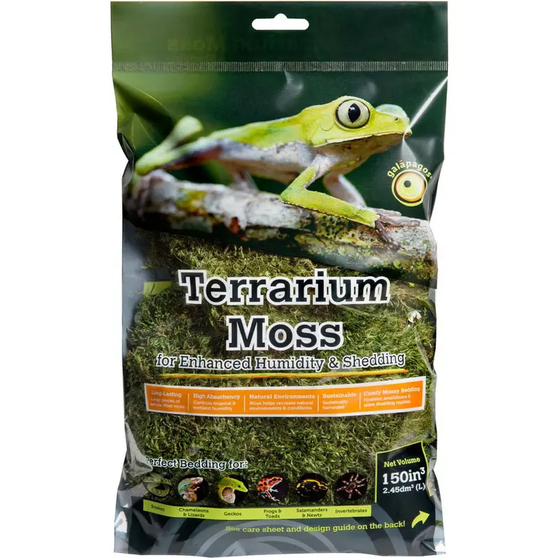 Galapagos Pillow Moss for Tropical & Forest Tanks Fresh Green 2.6 qt Mini