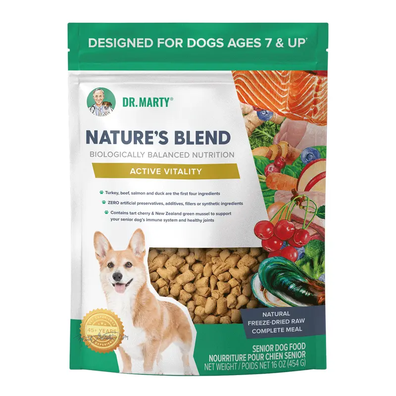 Dr. Marty's Nature's Blend Freeze Dried Active Vitality Senior Dog 16 oz