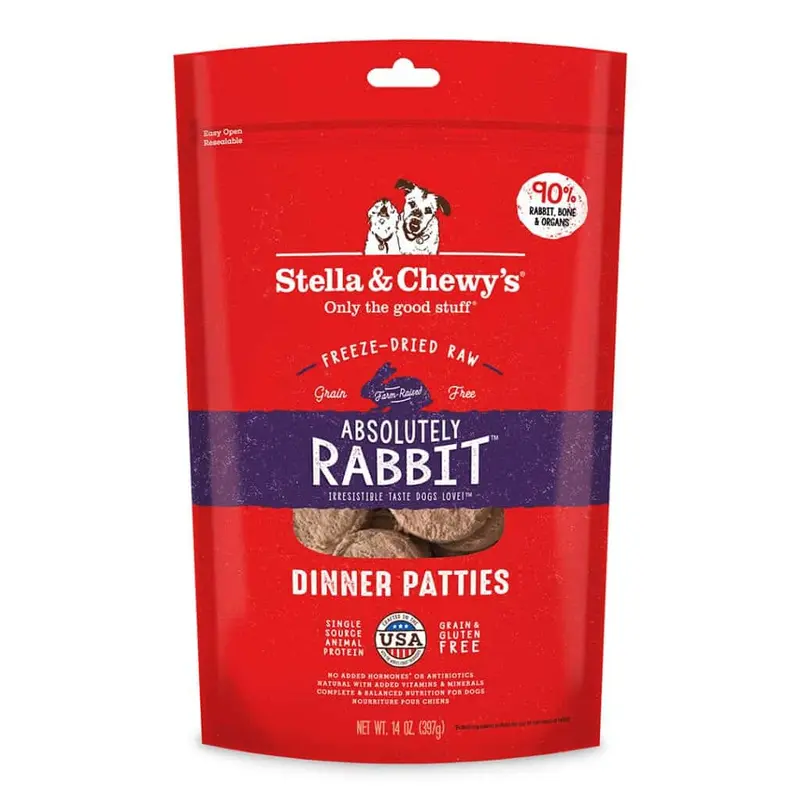 Stella & Chewy's Absolutely Rabbit Freeze-Dried Raw Dinner Patties Dog Food 5.5oz