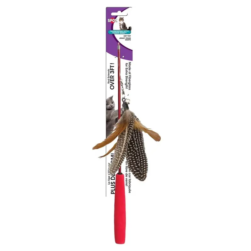 Spot Telescoping Kitty Teaser Wand Cat Toy Assorted 36 in
