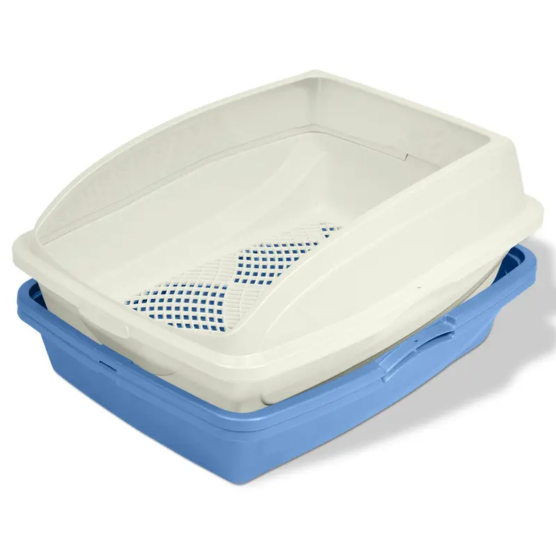 Van Ness Plastics Framed Sifting Cat Litter Pan White|Blue One Size