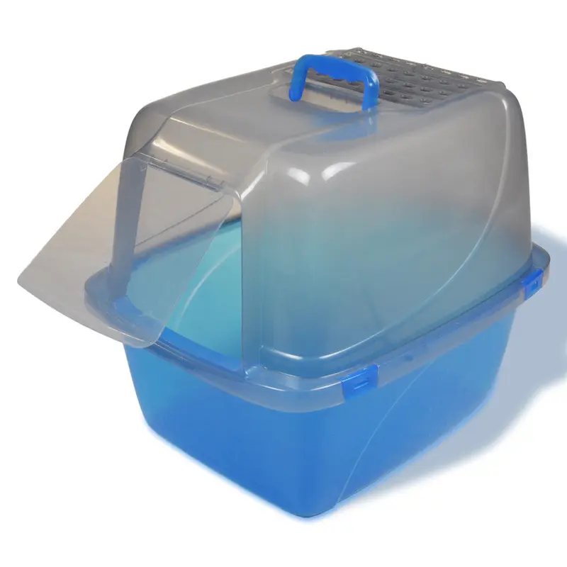 Van Ness Plastics Translucent Enclosed Cat Litter Box Blue Extra-Giant
