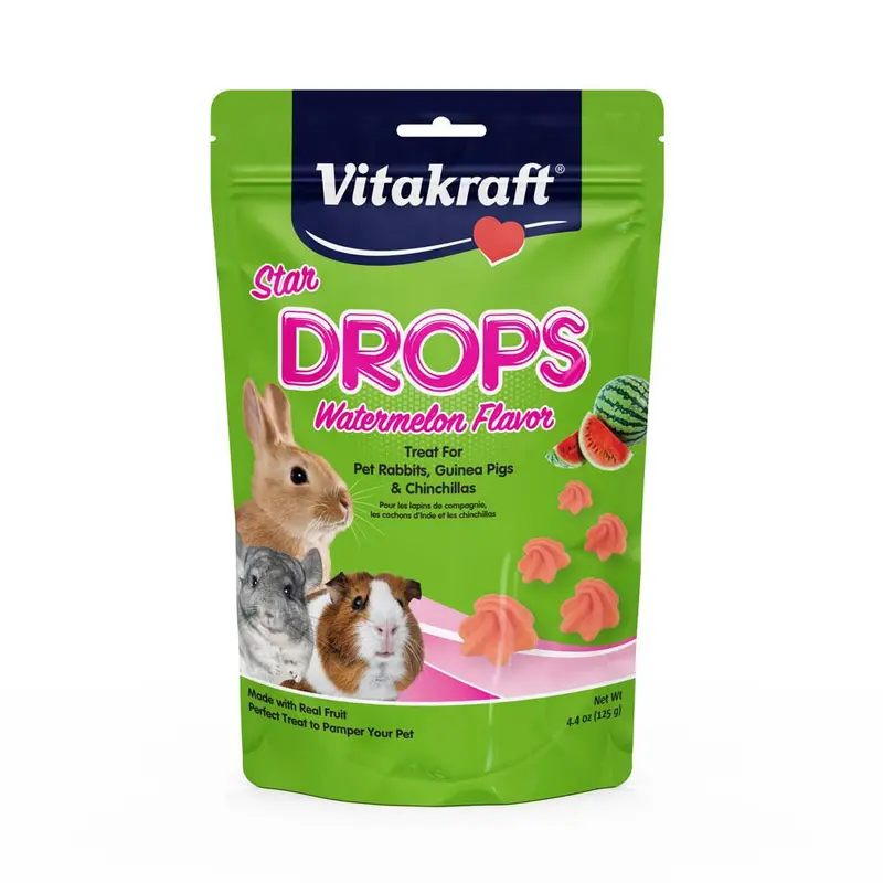 Vitakraft Star Drops w/Watermelon Flavor Treat for Small Animals 4.4 oz