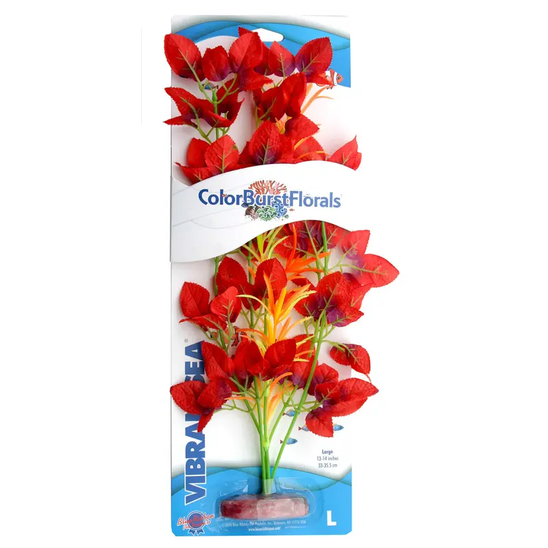 Blue Ribbon Colorburst Florals Willow Leaf Aquarium Plant Red LG