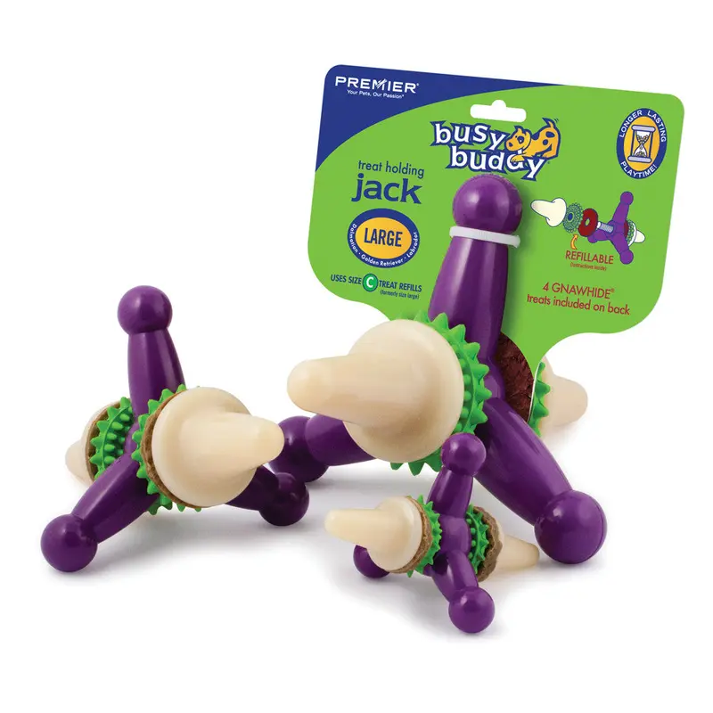 Busy Buddy Jack Dog Toy Purple/White MD