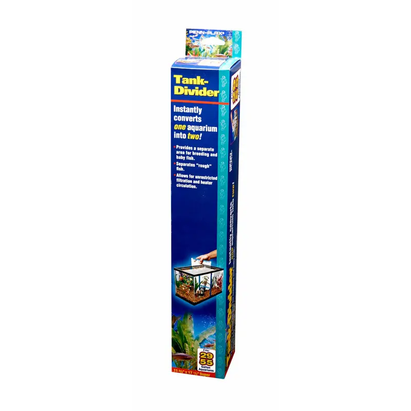 Penn-Plax Tank Divider Clear/Blue 29/59 gal 11.37 X 17.5 in Super