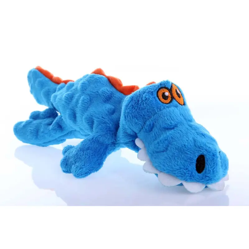 goDog Just For Me Gator with Chew Guard Technology Tough Plush Dog Toy Blue SM