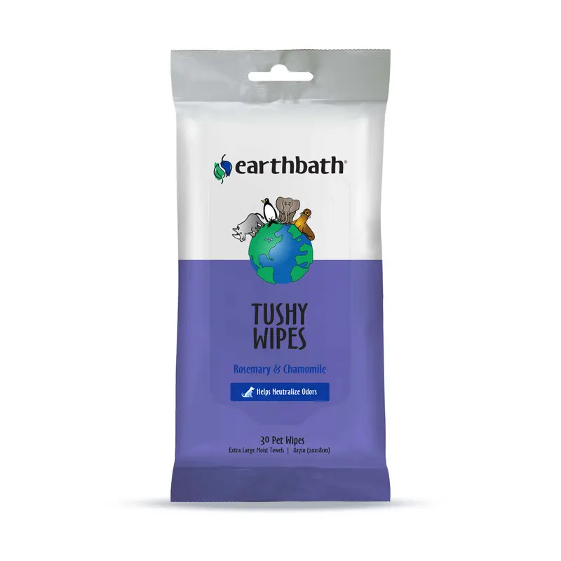 Earthbath Tushy Wipes, Rosemary & Chamomile 30ct