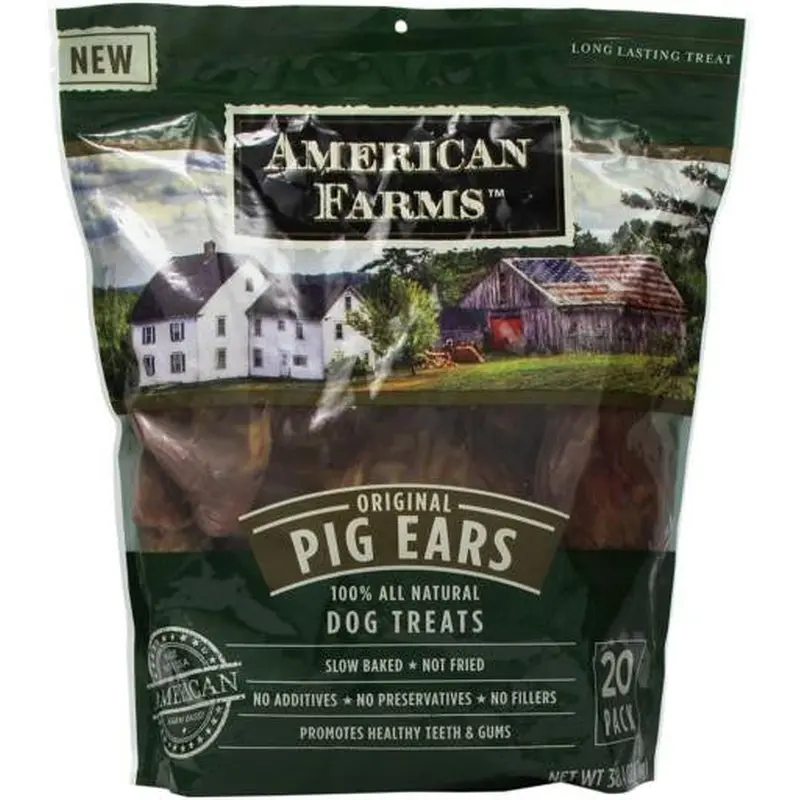 American Farms Pig Ear Bagged - Natural - 38.4 oz. Bagged 