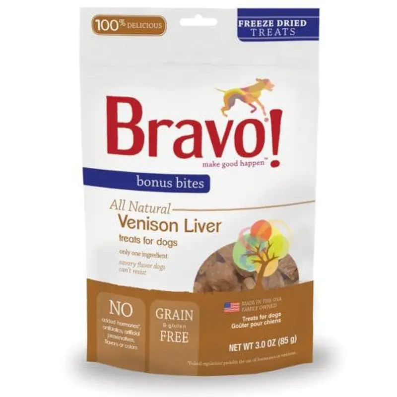 Bravo! Freeze Dried Venison Liver - 3 oz. 