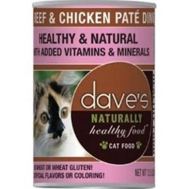 Dave's Pet Food Cat Naturally Healthy Beef Chicken 12.5oz 