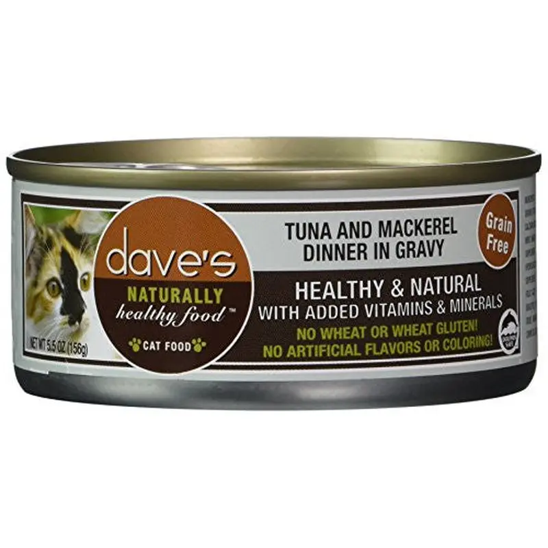 Dave's Pet Food Cat Tuna & Mackeral Wgravy 5.5oz 