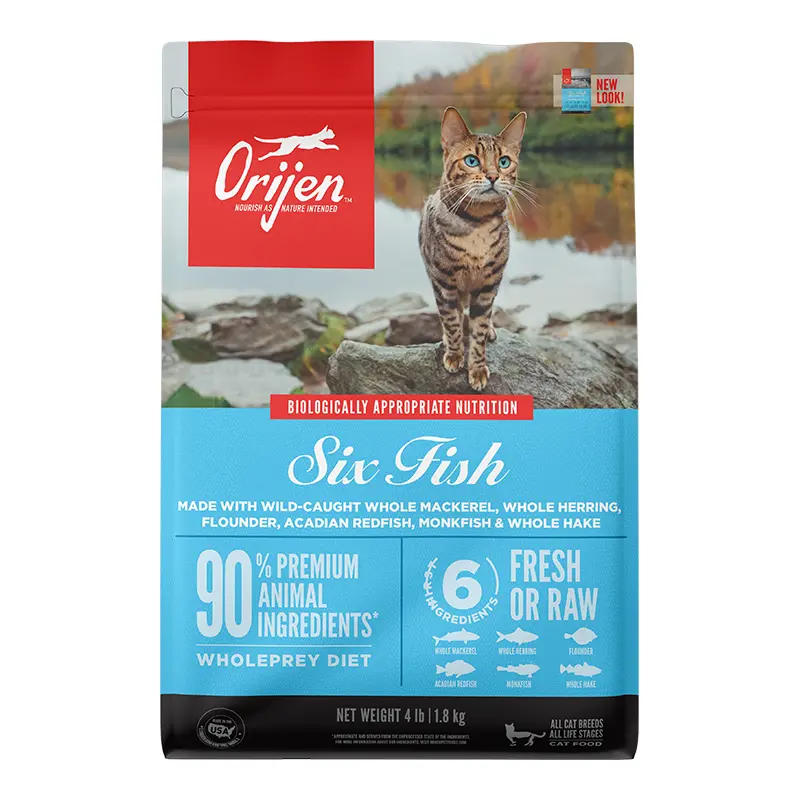 Orijen Six Fish Dry Cat Food 4lb 