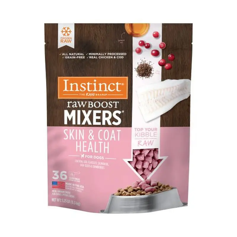 Instinct Frozen Raw Boost Mixers GF Skin & Coat Health Dog Food Topper 1.25 lb SD-5