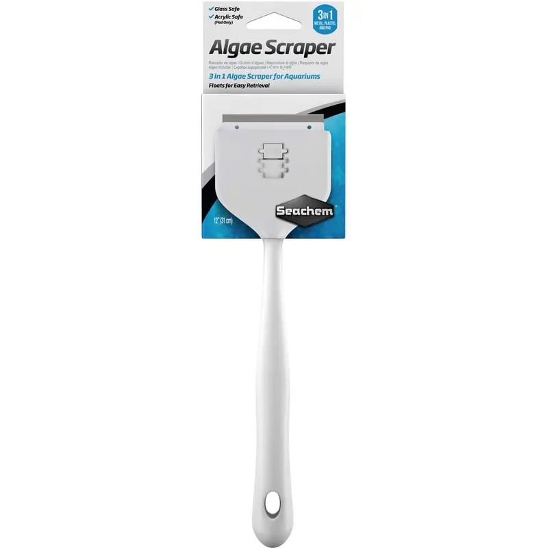 Seachem 3-in-1 Algae Scraper for Glass and Acrylic Aquariums 12 in