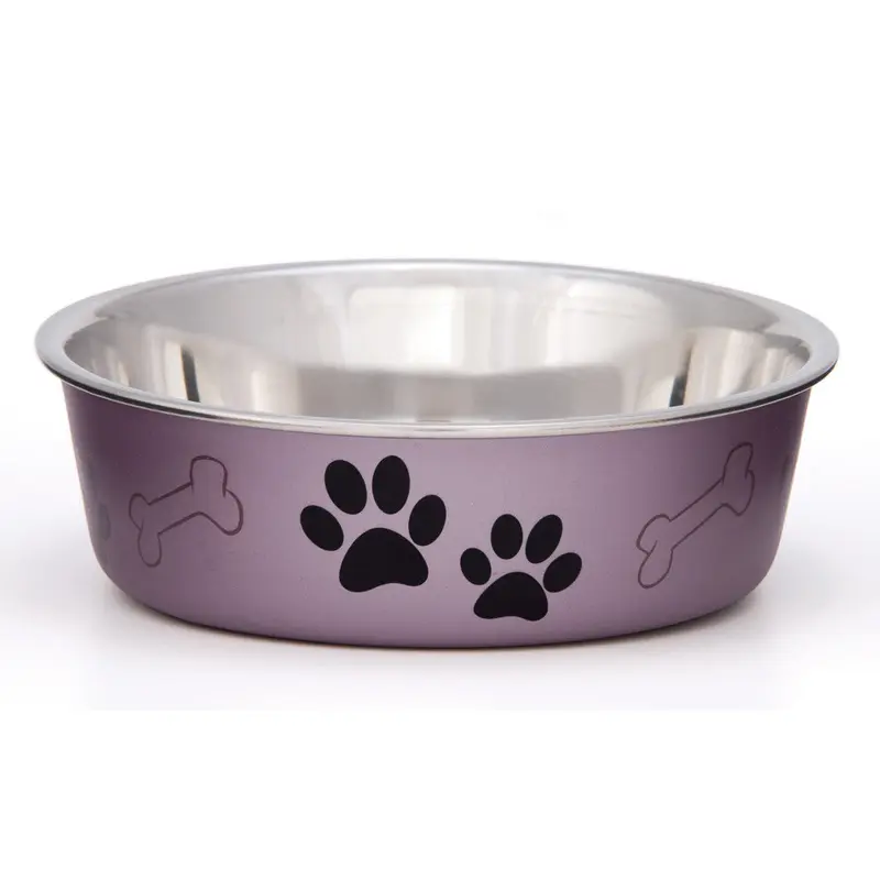 Loving Pets Metallic Dog Bowl Grape SM