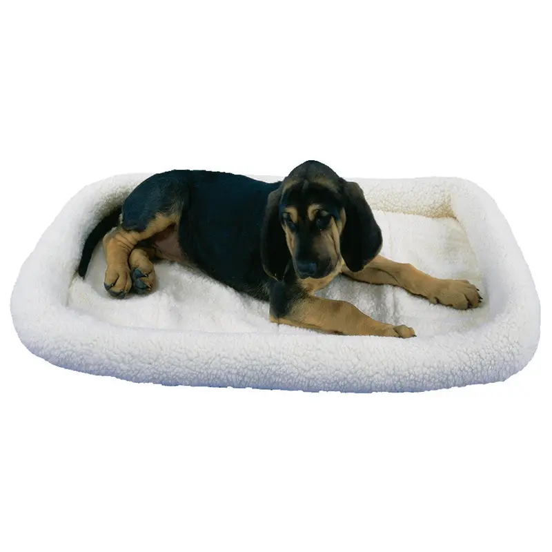 SnooZZy Sheepskin Bolster Kennel Dog Mat White XS