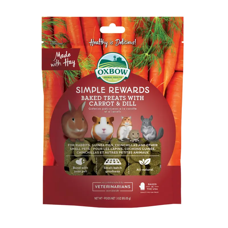 Oxbow Animal Health Simple Rewards Baked Small Animal Treats w/Carrot & Dill 3oz