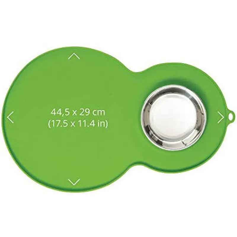 Hagen Catit Placemat Stainless Peanut Shaped Green 44012