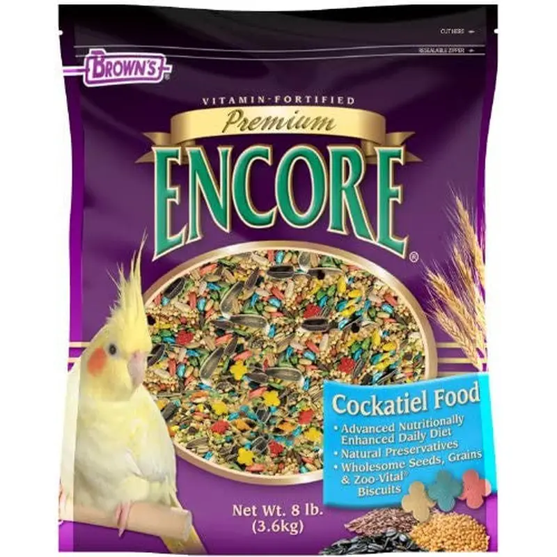 F.M. Brown's Encore Premium Cockatiel Food 8# C=6