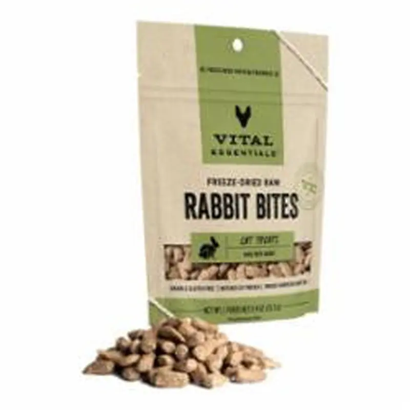 Vital Essentials Vital Cat Freeze Dried Grain Free Rabbit Bites Cat Treats-.9-oz-
