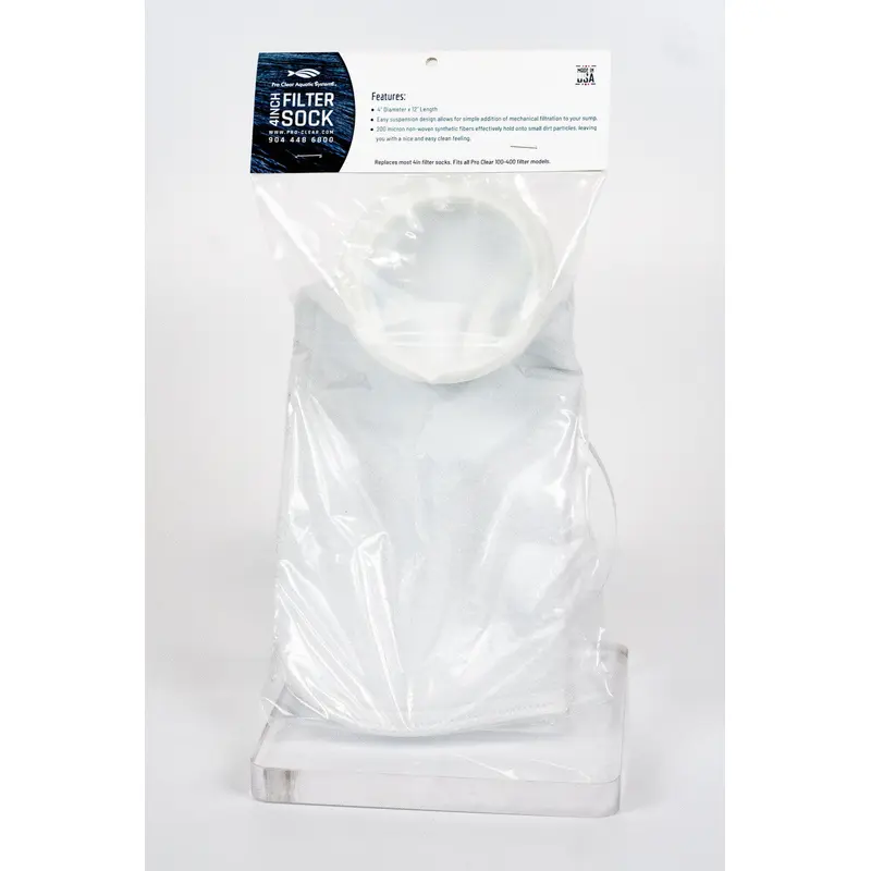 Pro Clear Aquatic Systems Fabric Filter Sock 4in X 12in 200 Micron