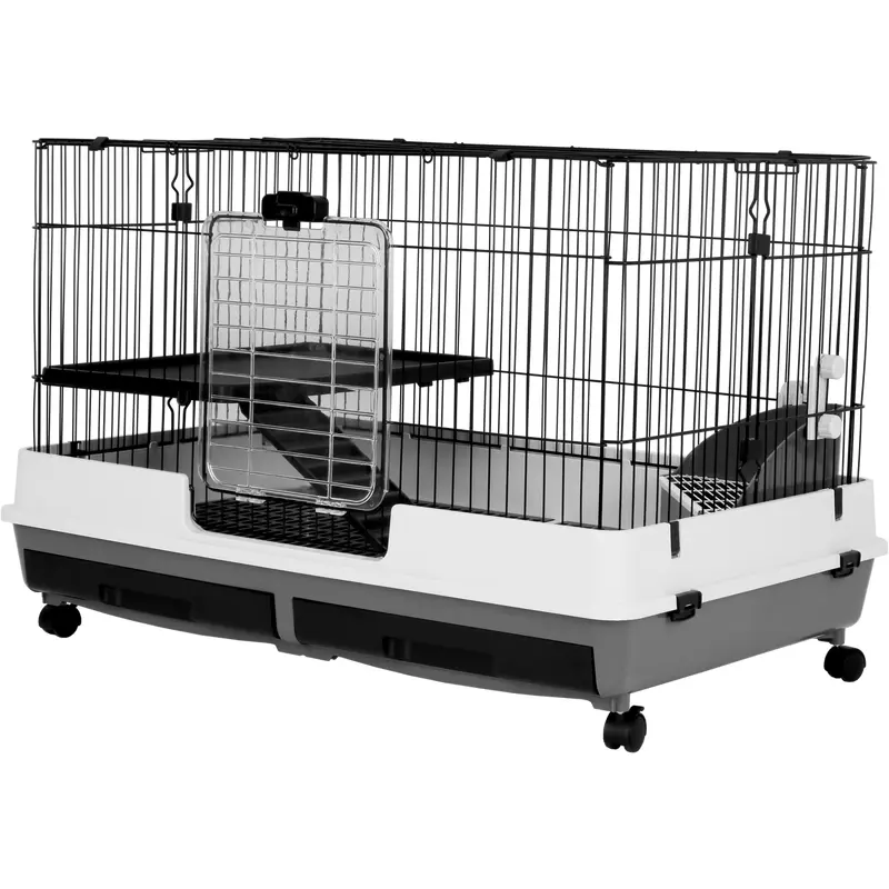 A & E Cages Deluxe Small Animal Cage 2-Level 32 inches X 21 inches X 26 inches