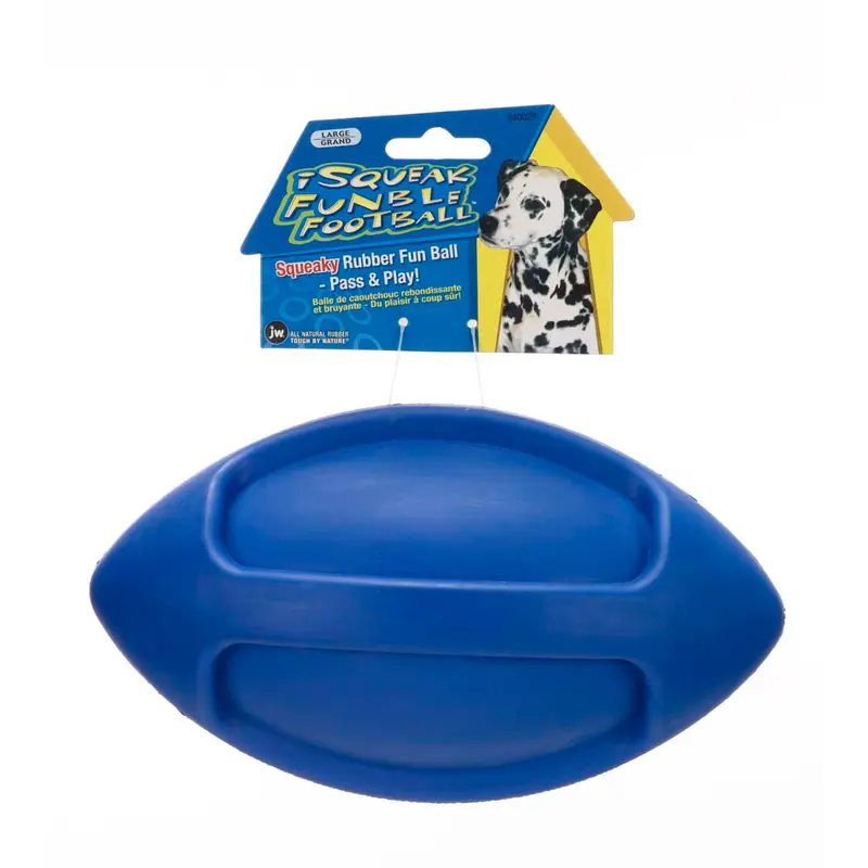 JW Pet iSqueak Funble Dog Toy Football Assorted LG