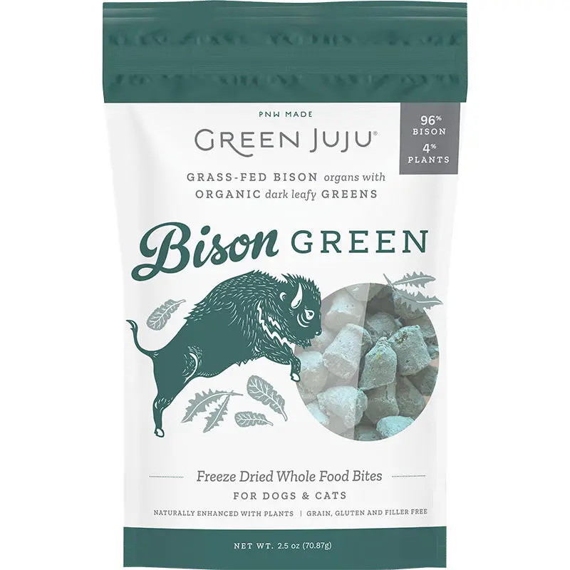 Green Juju Dog Freeze Dried Bison Green 2.50z