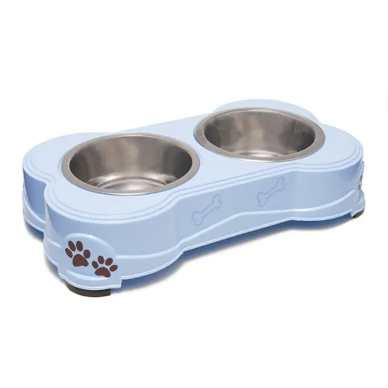 Loving Pets Double Diner Dog Bowl Murano Blue SM