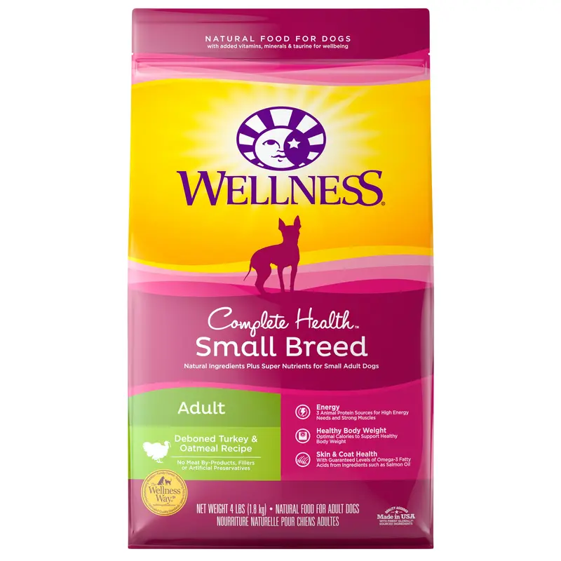 Wellness Small Breed Turkey & Oatmeal Dry Dog Food 4lb