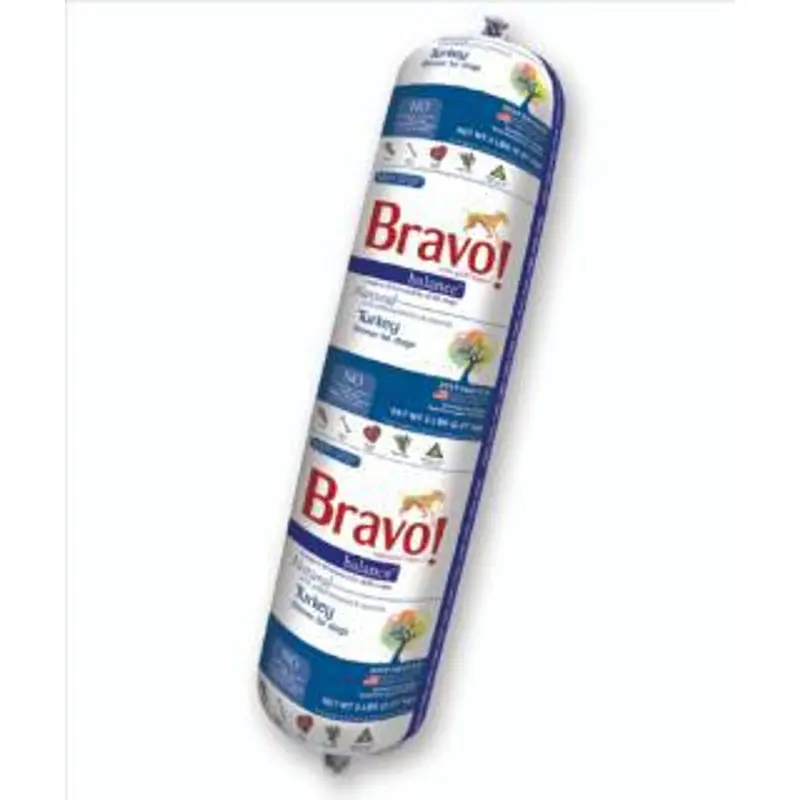 Bravo Balance Turkey Blend Frozen Dog Food, 5-Pound Chub