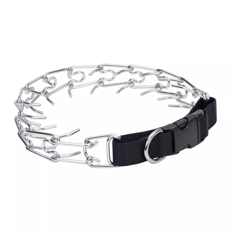 Coastal Titan Easy-On Dog Prong Training Collar with Buckle 2.0mm 14in Black