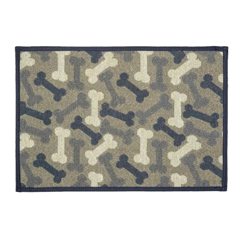 Loving Pets Fashion Pet Food & Water Mat Denim Bones
