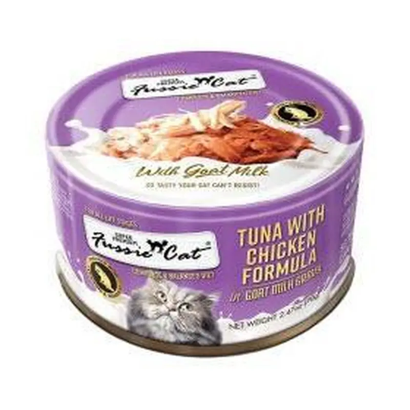 Fussie Cat Tuna w/Chicken in Goats Milk  2.47oz Can