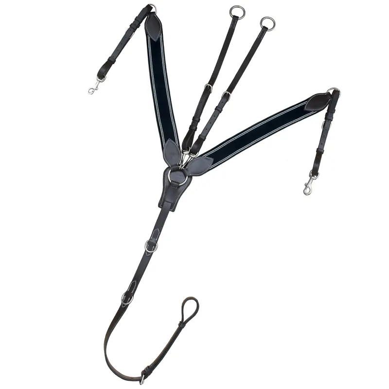 ExionPro Wide Elastic 3 Point Breastplate - Navy Blue Elastic with White Lines